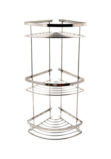 Lavella 3Lü Şampuanlık Krom Paslanmaz Çelik Gri