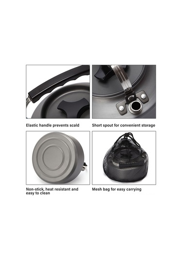 Reedark 1.1l Aluminium Çadır Çay Potu İle 2 Paslanmaz Çelik Bardak, Hafif Taşınabilir, Anti-askıntı, Outdoor Kamp Piknik İçin Diğer