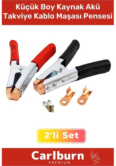 Özel Üretim Güçlü Yay Mekanizmalı 2'li Artı Eksi Küçük Boy Kaynak Akü Takviye Kablo Maşası Pensesi