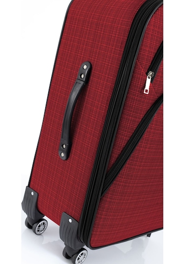 Oleets 8 Tekerli Su Geçirmez Ultra Kalite Kumaş Orta Boy Valiz Bordo