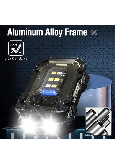 Yüksek Güç Edc Anahtarlık Usb Şarj Edilebilir Led El Feneri Siyah