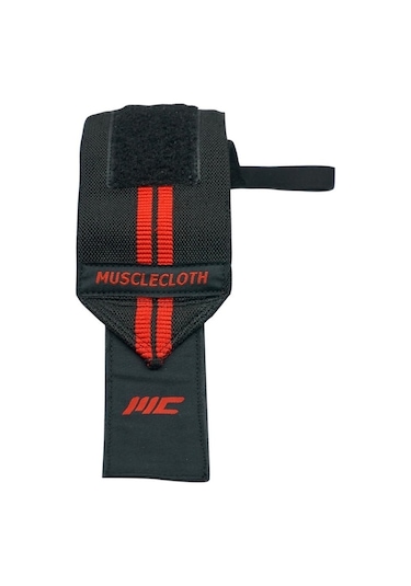 Musclecloth Pro Wrist Wraps 2'Li Paket-Kırmızı-Siyah