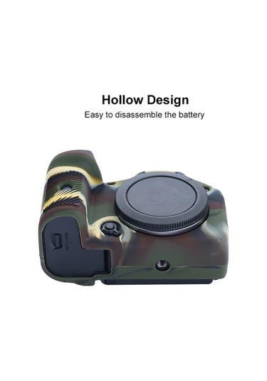 Sones Canon Eos R7 Yumuşak Silikon Koruyucu Kılıf Uyumlu Kamuflaj
