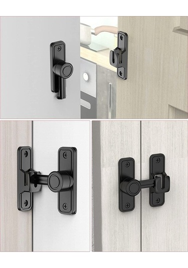 Ccgloball Ağır Kapı Mandalı 90 Derece Sağ Açı Ahır Kapı Kilidi Anti-hırsızlık Sürgülü Kapı Kilidi Mandalı Bahçe Siyah