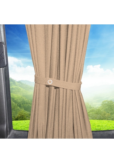 Pandami Opel Vivaro A 2001-2014 Uyumlu Krem Raylı Oto Perde Takımı