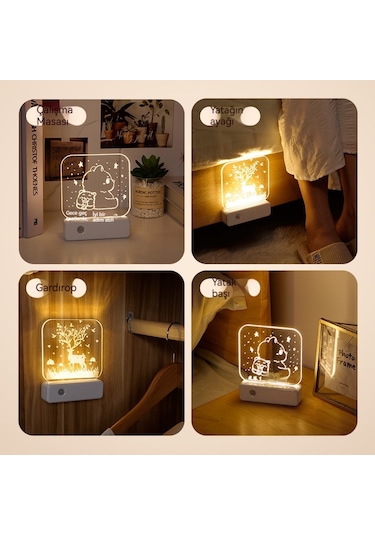 Lıcorıce Çift Kullanımlı Akıllı İndüksiyon Gece Lambası-kedi Sıcak Renkler Diğer