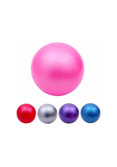 65 CM Kalın Büyük Boy Pilates ve Egzersiz Topu + Şişirme Pompası Mor