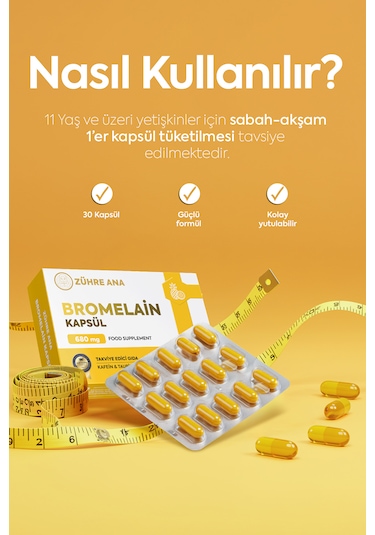 Bromelain İçeren Kapsül 30 Kapsül