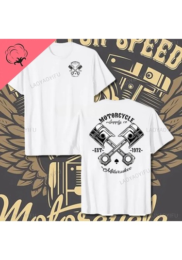 Laoyaoyifu Çapraz Pistonlar Mekanik Grafik T-shirt Erkekler Pamuklu Tee Gömlek Streetwearhaki Haki