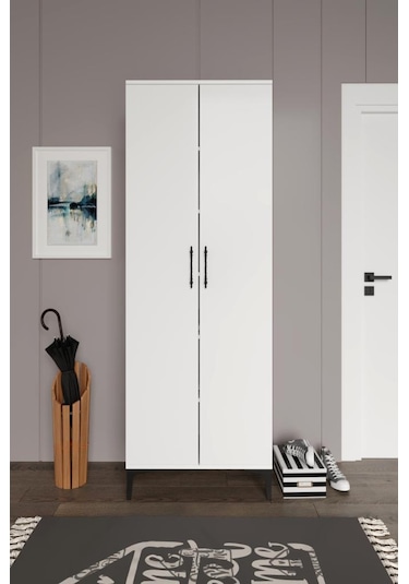 Plain Metal Ayak Metal Kulp Pla2200 Ayakkabılık Mutfak Dolabı Banyo Dolabı Balkon Dolabı Kiler Dolabı Çok Amaçlı Dolap Beyaz