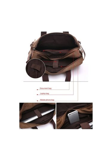 Gündelik Tuval Üç Amaçlı İş Evrak Çantası Bilgisayar Çantası Mavi Wx Mavi