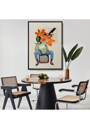 Çerçeveli Ördek Kafalı İnsan Pop Art Tablo-8017