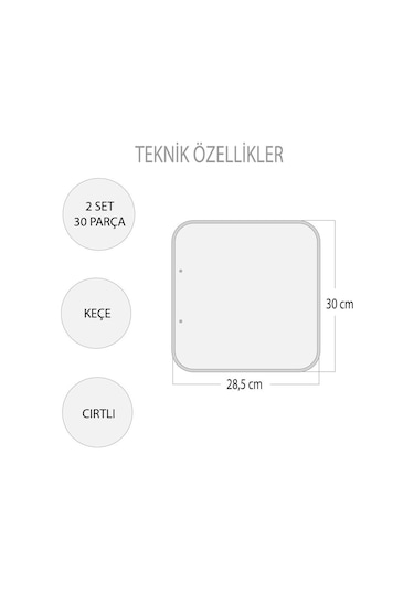 2 Set - 32 Parça Tox Mutfak ve  Yatak Odası Keçe Cırtlı Aktivite S