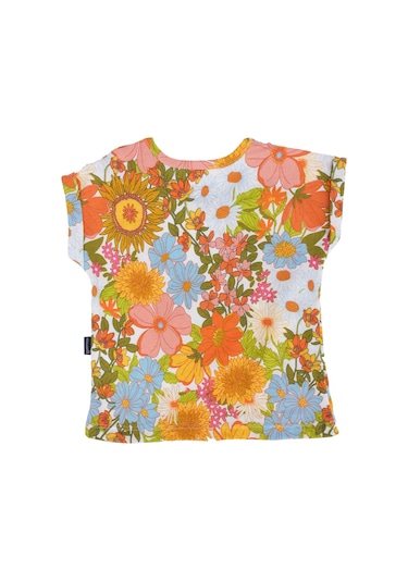 Bebelop Çiçek Baskılı Bisiklet Yaka T-shirt 2'li Set 001