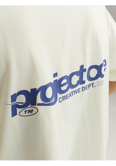 Jack & Jones Erkek Gögüs Ve Sirt Baskili Tişört - Union - 12273442 Sweet Corn Çok Renkli