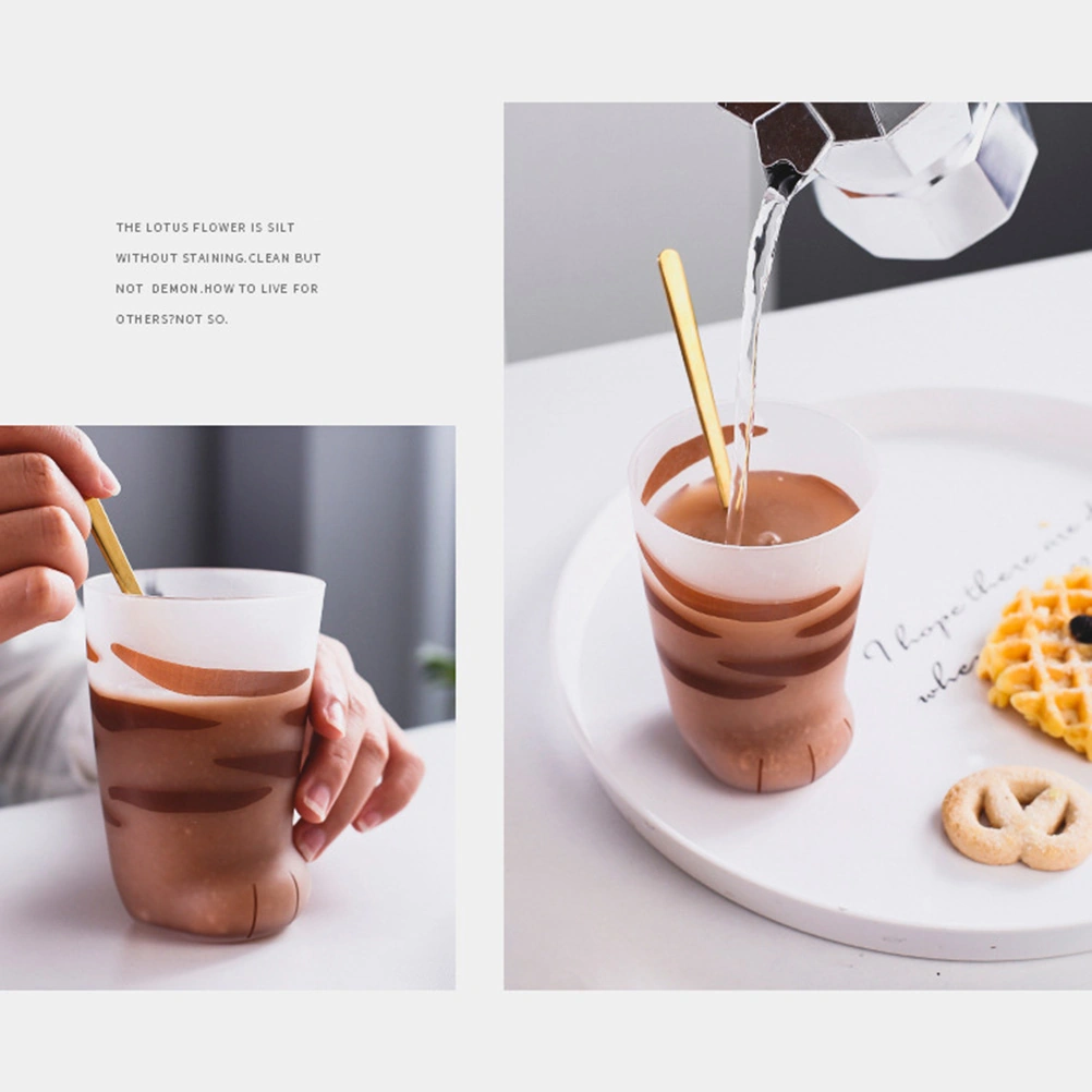 1 Adet Sevimli Kedi Pençesi Cam Kaplan Pençesi Kupa Ofis Kahve Kupası Kahvaltı Süt Cam Bardak