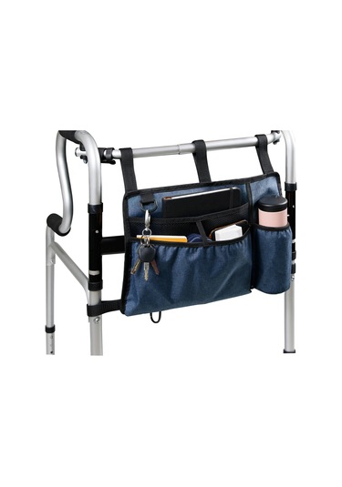 Yürüteç Çantası Yürüteç Organizatör Kılıfı Bardaklıklı Mavi Mavi