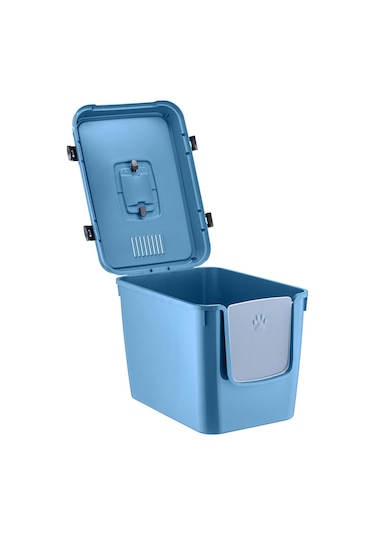 Pribor Hz-500 Xxl 3 Fonksiyonlu Açık / Kapalı Kedi Tuvaleti Ve Taşıma Çantası Mavi 56 X 40 X 43 Cm