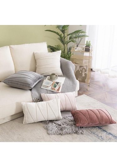 Koyu Pembe Yenı 18 "20" Kadife Düz Yumuşak Minder Örtüsü Atmak Yastık Kılıfı Kanepe Ev Dekor 50x50cm