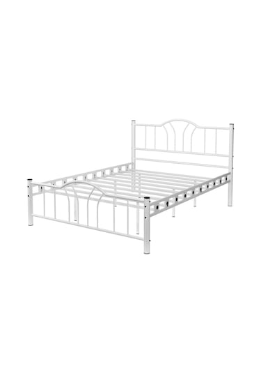 Argimo Bella Çift Kişilik Ferforje Metal Karyola Beyaz 180 x 200