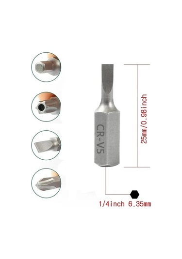 11 Adet 25mm Tornavida Ucu Seti Çok Fonksiyonlu Çok Yönlü Tornavidalar Uzatma Çubuğu Alet Takımı Oluklu/ph/torx Çapraz Matkap Ucu Kafa T20 3919