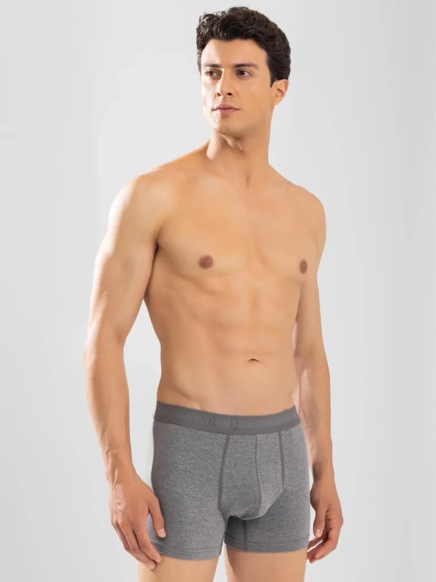 Baykar Erkekler İçin Koyu Gri Tek Renkli Boksör Külotlar 254930893 Gri