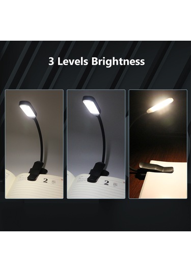 Youtek Kitap Işığı Usb Şarjlı - Dokunmatik Anahtar, 3 Seviye Parlaklık, Esnek Işık Tüpü, Gece Işığı Modu, 600mah Dahili Batarya Siyah