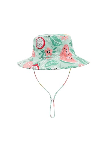 Petityu Upf50+ Güneş Korumalı Karpuz Desenli Mint Yeşili Pembe Şapka Mint Yeşili