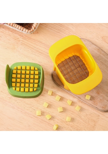 Hombey Ev Mutfak Çok Amaçlı Sebze Kesici: Patatesi Dilimleyici, Salatalık Kesici, El Basma Hızlı Kesim Aleti Sarı Sarı