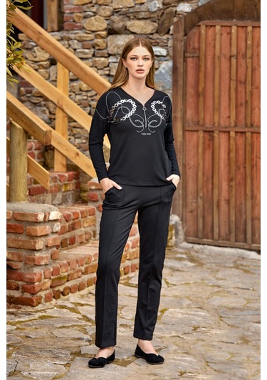 Cossy By Aqua 24360 Kadın Büyük Beden İkili Takım-siyah Siyah