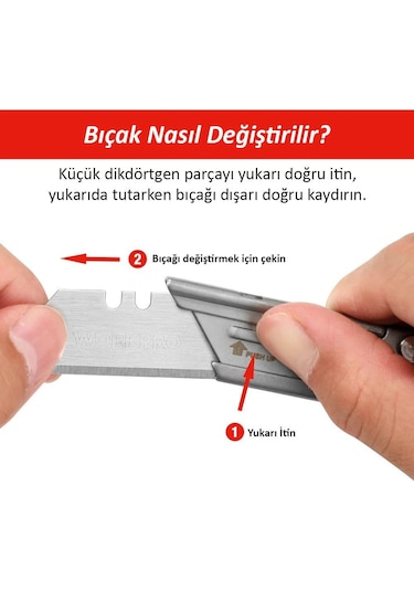 Workpro Wp211016 Paslanmaz Çelik Gövde Katlanır Rötuş Maket Bıçağı
