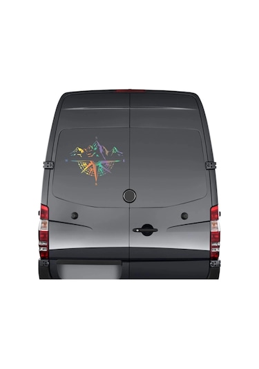 Sarı-m 28 Cm X 34 Cm-yansıtıcı Renk Dağ Pusula Araba Sticker Van Camper Için Vücut Yan Vinil Çıkartması Rv Otomatik Aya