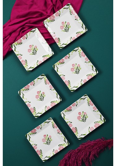 Piatti Naturali 6'lı Bahar Tatlı Tabak Seti Sunum Servis Pasta 15 Cm