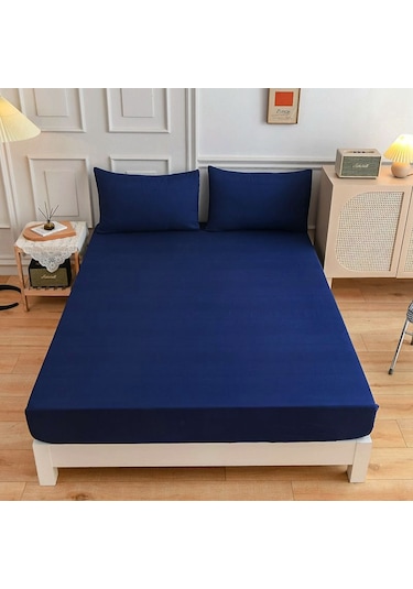 Lacivert Düz Renk Tek Kişilik Yatak Yastık Kılıfı 1.5/1.8 Tek Kişilik Çift Kişilik Nevresim Takımı Yastık Kılıfı Yok 120 200+27cm