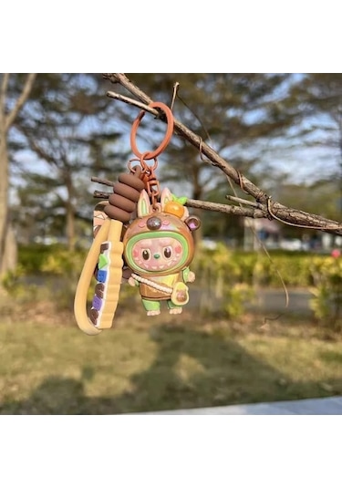 Novahub Yeni Karikatür Hasır Şapka, Labubu Kumaş, Küçük Koyun Anahtarlık, Sevimli Kadın İçin Dekorasyon Anahtar Zinciri