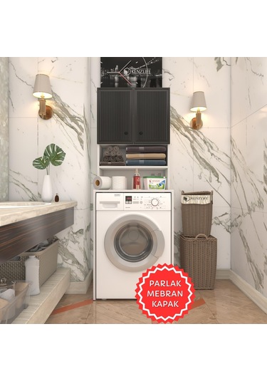 Kenzlife Membran Çamaşır Makinesi Dolabı Hayzum Syhbyz İnceince 180 66 55 Mebran Kapak Suntalam Gövde Beyaz
