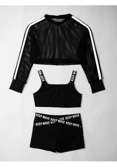 Çocuk Kız 3 Adet Caz Hip Hop Dans Kıyafetleri Kısa Net Bluz Tank Top Ve Ganimet Şort Egzersiz Takım Elbise Beyaz Çocuk Kız 3 Adet Caz Hip Hop Dans Kıyafetleri Kısa Net Bluz Tank Top Ve Ganimet Şort Egzersiz Takım Elbise Beyaz