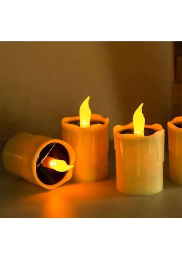 Alev Efektli Güneş Enerjili Solar Dekoratif Led Işık Mum Led
