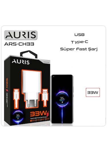 Auris ARS-CH33 33 W USB To Type C Kablolu Turbo Hızlı Şarj Aleti