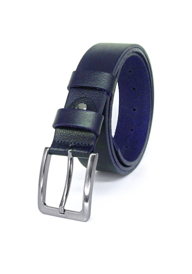 Klasik Erkek Kemeri %100 Derisi 3,5 Cm Tek Kat Lacivert Lacivert