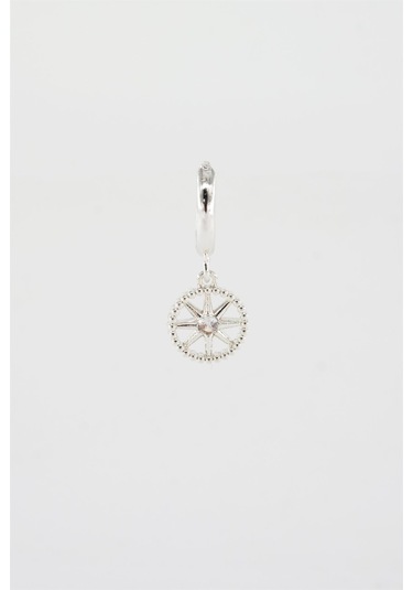 Kadın Kendi Tarzını Oluştur Zirkon Taşlı Kuzey Yıldızı Figürlü 1 Adet Küpe-3715 Gümüş