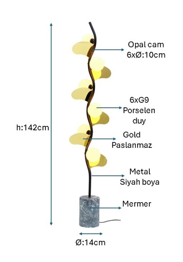 Pulchino Siyah Boyalı Lambader Plc-1218-l-bsy