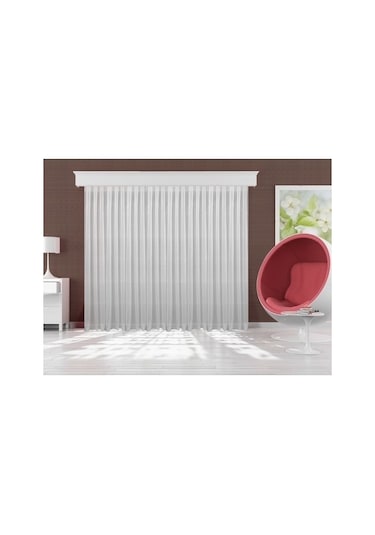 Keten Etekleri Kurşunlu 1-2,5 Normal Pileli 225 X 250 Cm Tül Perde Kırık Beyaz