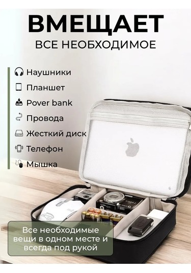 Unagi Kablolar Ve Şarj Cihazları İçin Düzenleyici Çanta 248342700 Siyah