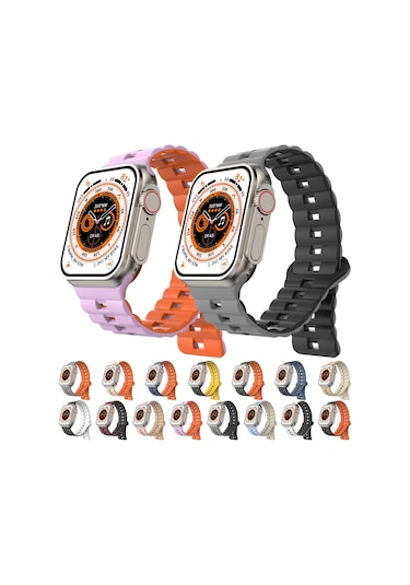 iOS Uyumlu Watch Serisi 2 42mmreverse Teple İçin İki Renkli Manyetik Silikon Saat Bandı