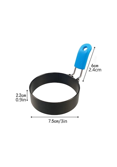 Willowhaven Mavi Paslanmaz Çelik Yapışmaz Yumurta Pişirme Halkası - Izgara İçin Mükemmel