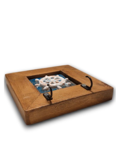 Dümen Seramik Elyapımı Handmade Anahtarlık Tablo 14,5x14,5x2,5cm Çerçeveli