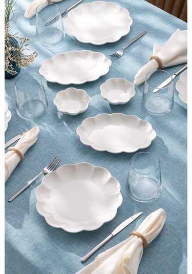 Emsan Gonca 14 Parça 6 Kişilik Kahvaltı Takımı Beyaz