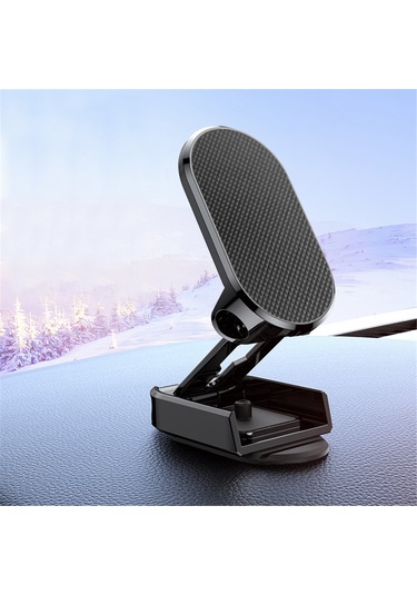Tenfowee 360 Derece Dönebilen Katlanabilir Araç İçi Manyetik Telefon Tutucu - Güçlü Yapışkan Ve Kaymaz Yüzey Siyah