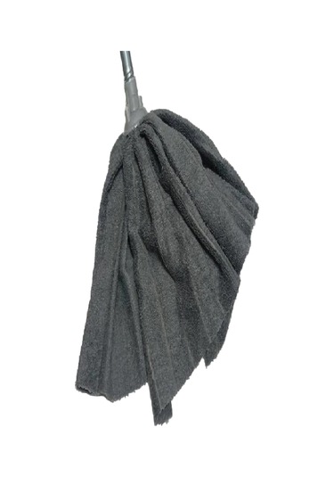 1 Adet Mop 1 Adet Ahşap Sapı İle Takım Mikrofiber Tipi Mop Paspas Gri